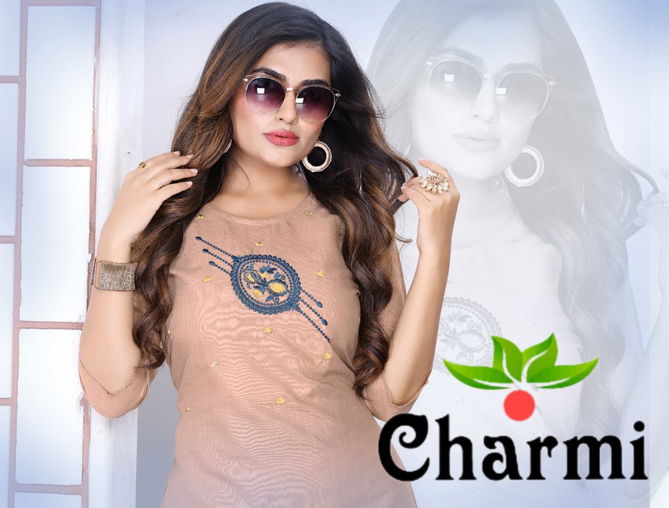 Riyaa Charmi Cotton Printed Regular Wear Designer Kurti Collection